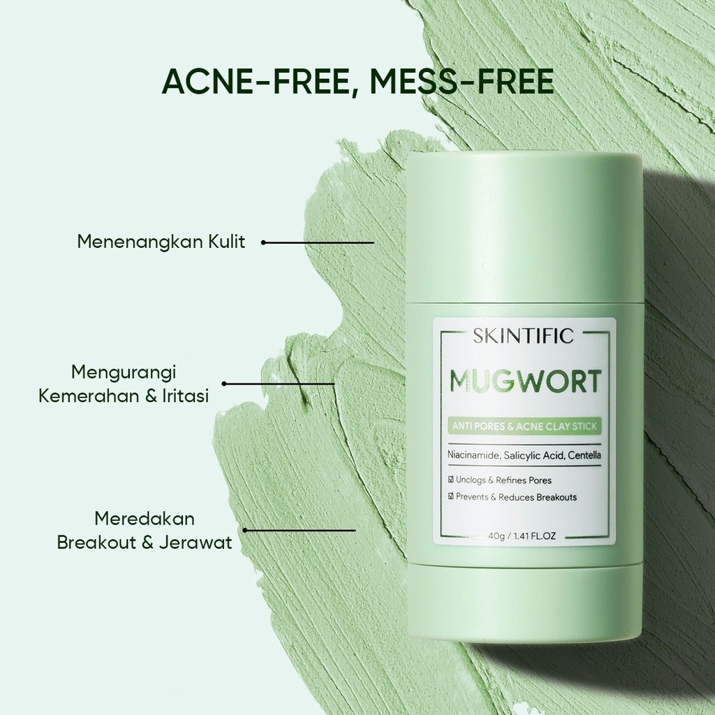 Skintific Mugwort Anti Pores & Acne Clay Stick 40gr