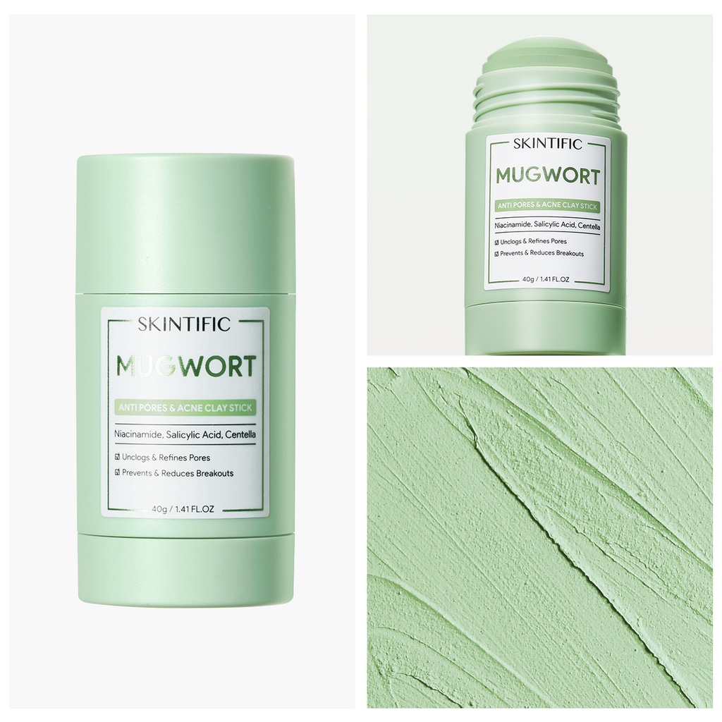 Skintific Mugwort Anti Pores & Acne Clay Stick 40gr