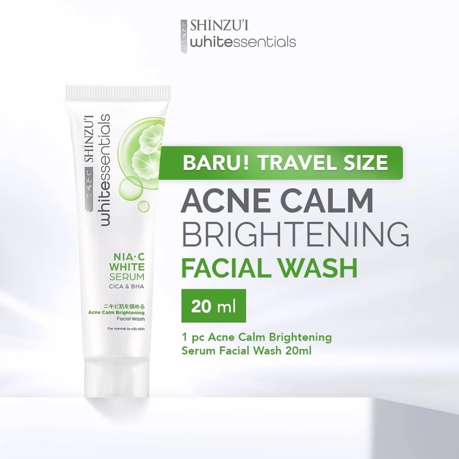 Shinzui Whitessentials Acne Calm Brightening Facial Wash Cica & BHA 20ml (Travel Size)