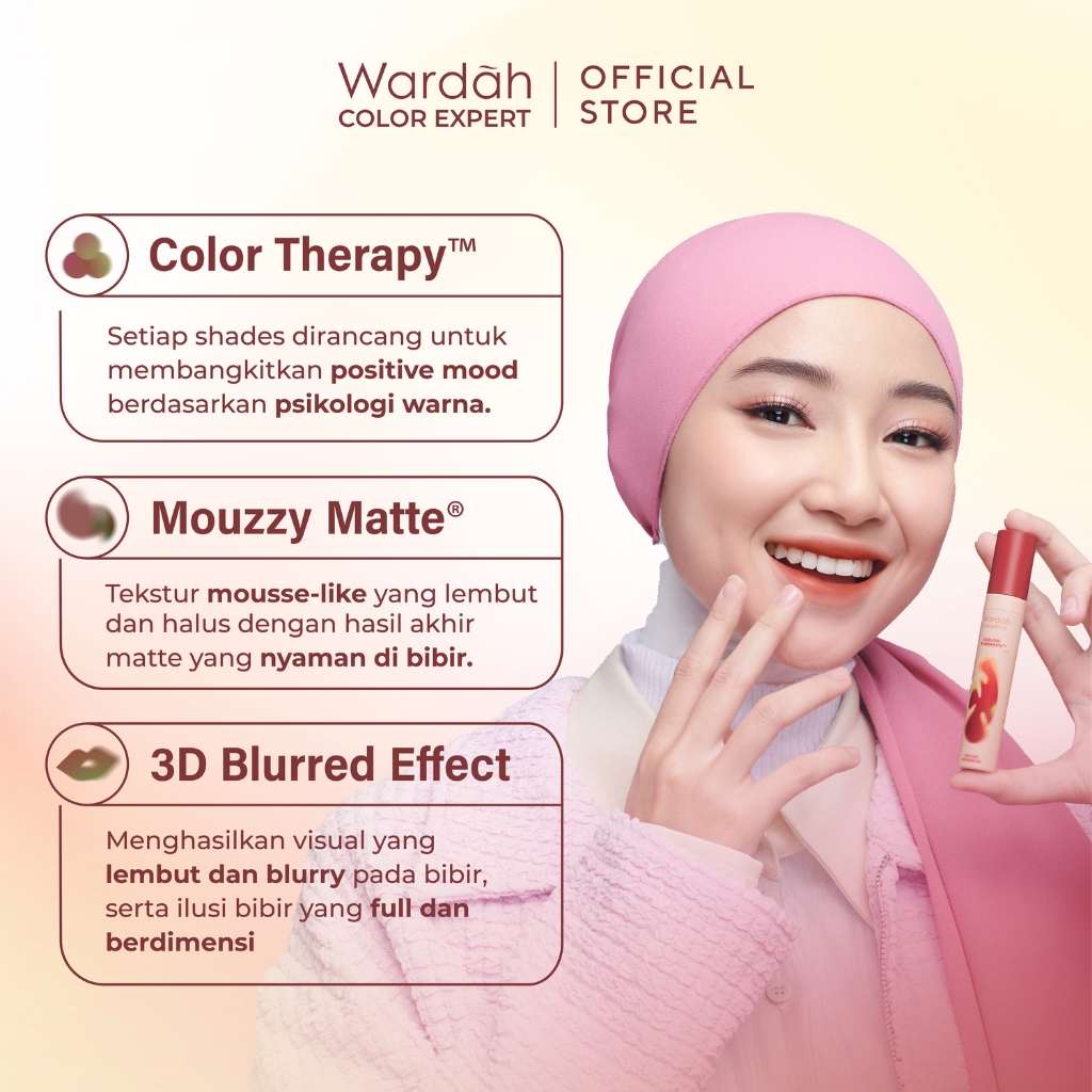 Wardah Colorfit Velvet Matte Lip Mousse Color Therapy 4gr - 22 Poise Plum