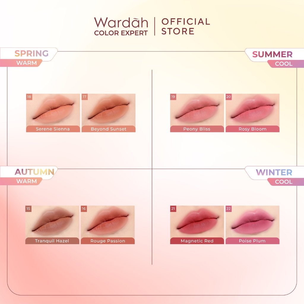 Wardah Colorfit Velvet Matte Lip Mousse Color Therapy 4gr - 22 Poise Plum