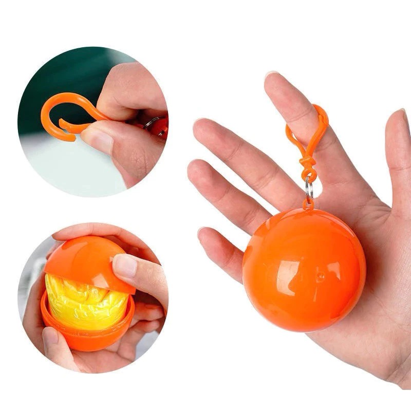 Jas Hujan Plastik Bola Portable + Gantungan