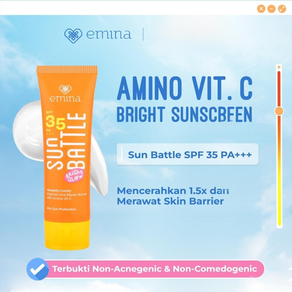 Emina Bundle 3in1 SKIN BARRIER KIT - (Oat Amino Cleanser + Sun Battle SPF35 20ml + Water Barrier Balancing Gel 30gr)