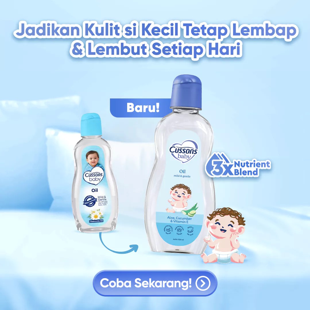 Cussons Baby Oil 100ml (50+50) - Biru Mild & Gentle