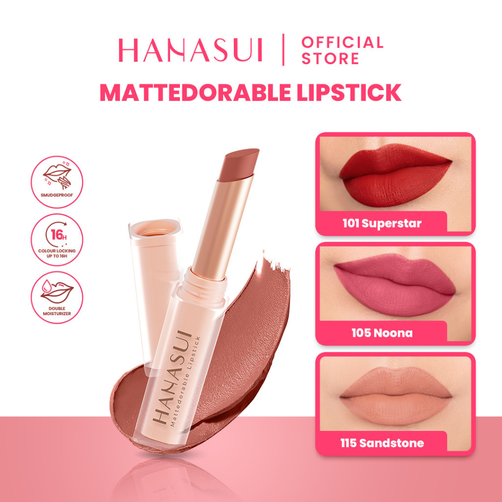 Hanasui Mattedorable Matte Lipstick 2gr - 111 Peony