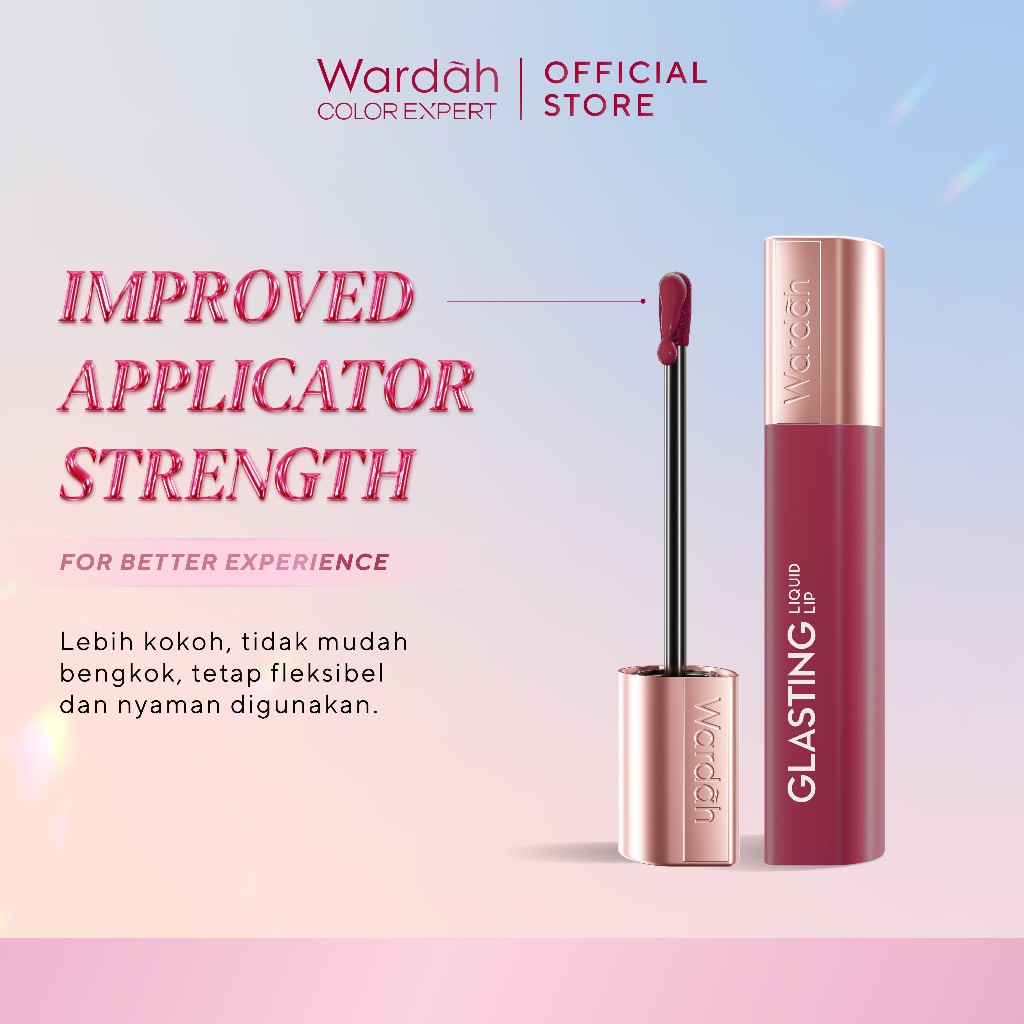 Wardah Glasting Liquid Lip 3.5gr (Lip Cream Transferproof) - 04 Rosewood Radiance
