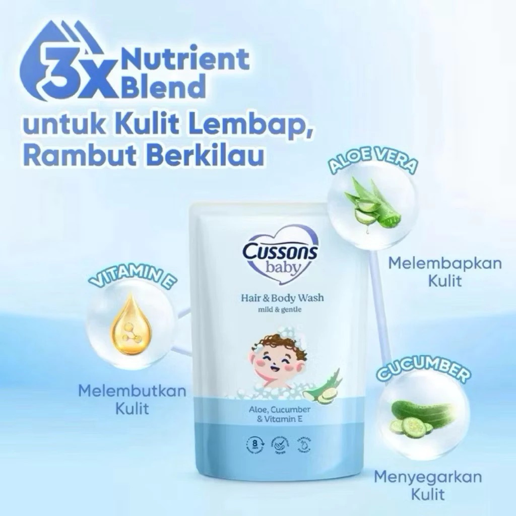 Cussons Baby Hair & Body Wash REFILL 200ml - Mild & Gentle