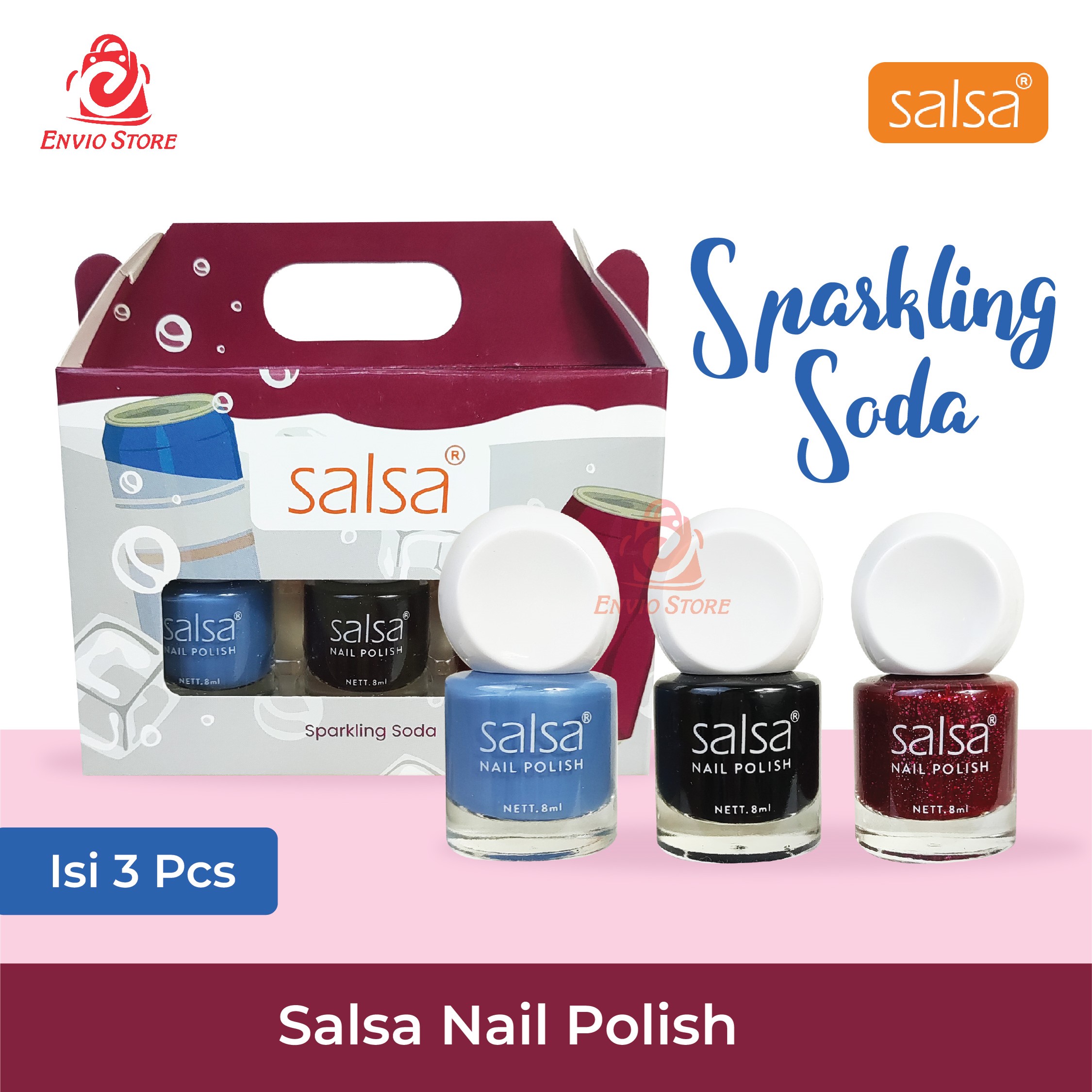 (ISI 3PCS) SALSA Kutek Nail Polish - Sparkling Soda
