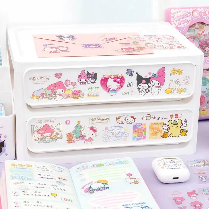 Stiker SANRIO 2D Rainbow Isi 100 Stiker Dekorasi Lucu