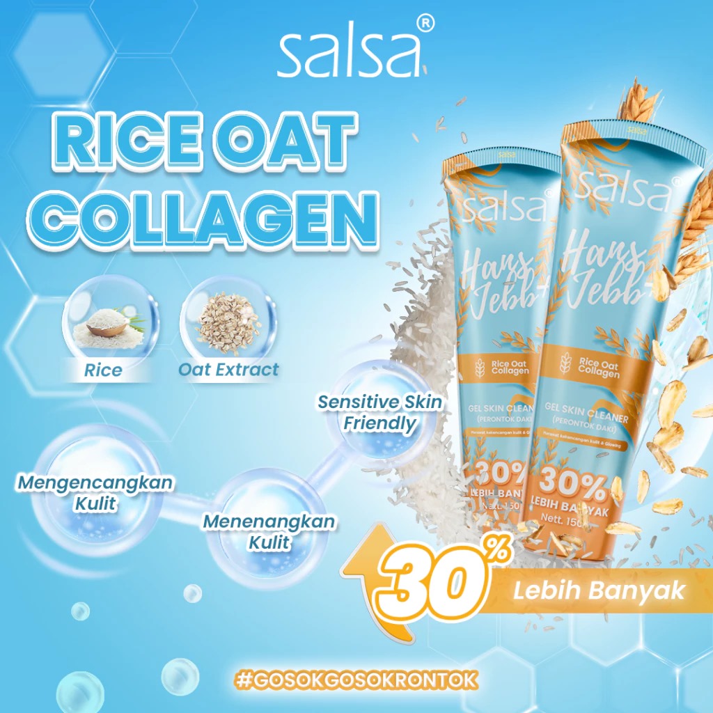 Salsa Hans Jebb+ Gel Skin Cleaner 150gr - Rice Oat Collagen