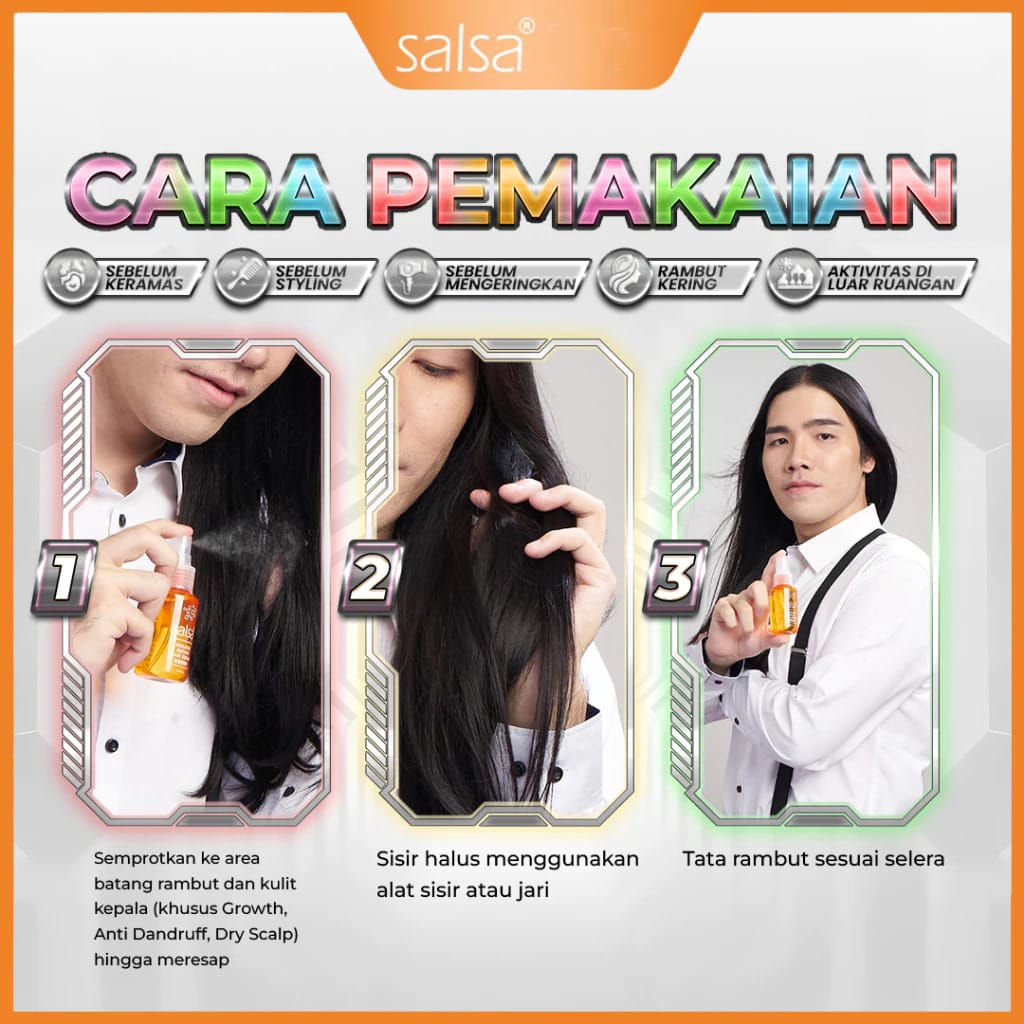 SALSA Hair Serum Spray 80ml - Keratin Repair (Kuning) - Serum Perawatan Rambut