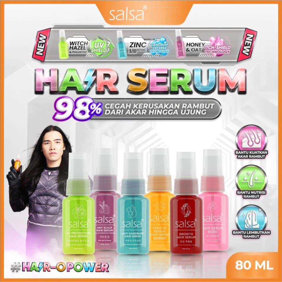 SALSA Hair Serum Spray 80ml - Growth (Merah) - Serum Perawatan Rambut