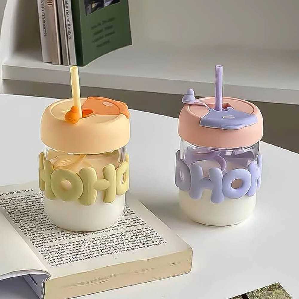 Tumblr Gelas Minum Kaca HOHO 350ml - Botol Minum