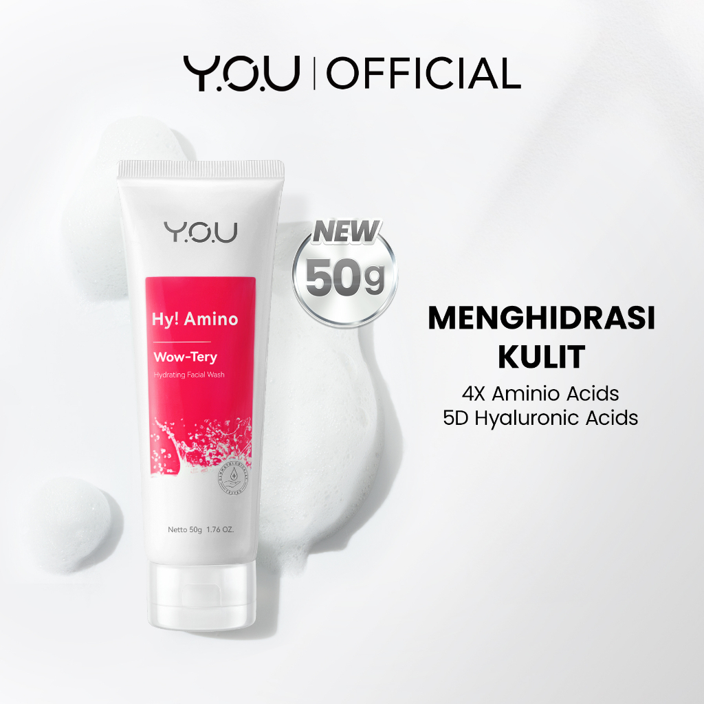 YOU Hy! Amino Wow-Tery Hydrating Facial Wash 50gr (Pink) *