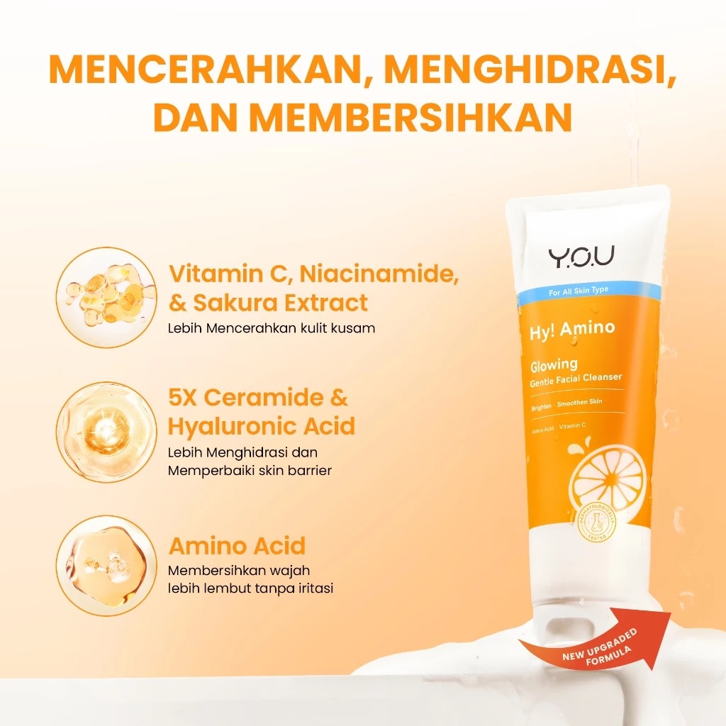 YOU Hy! Amino Glowing Gentle Cleansing Facial Wash 50gr (Orange)