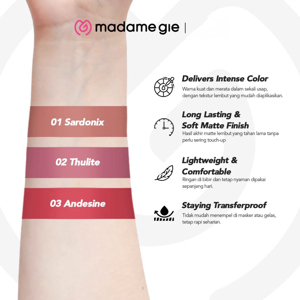 Madame Gie Always On Lip Cream - 01 Sardonix