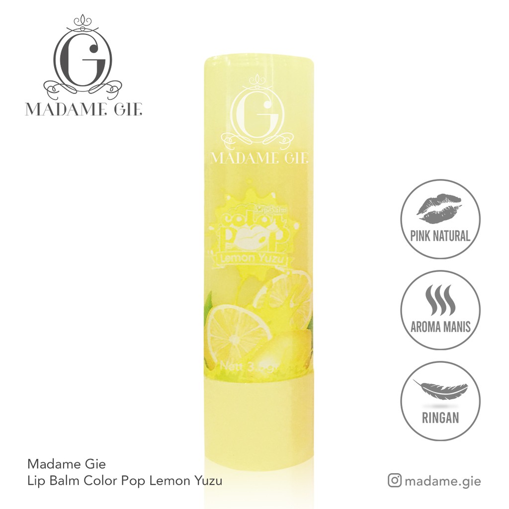 Madame Gie Colorpop Lip Balm Fruity 3.5gr - Yuzu Lemon