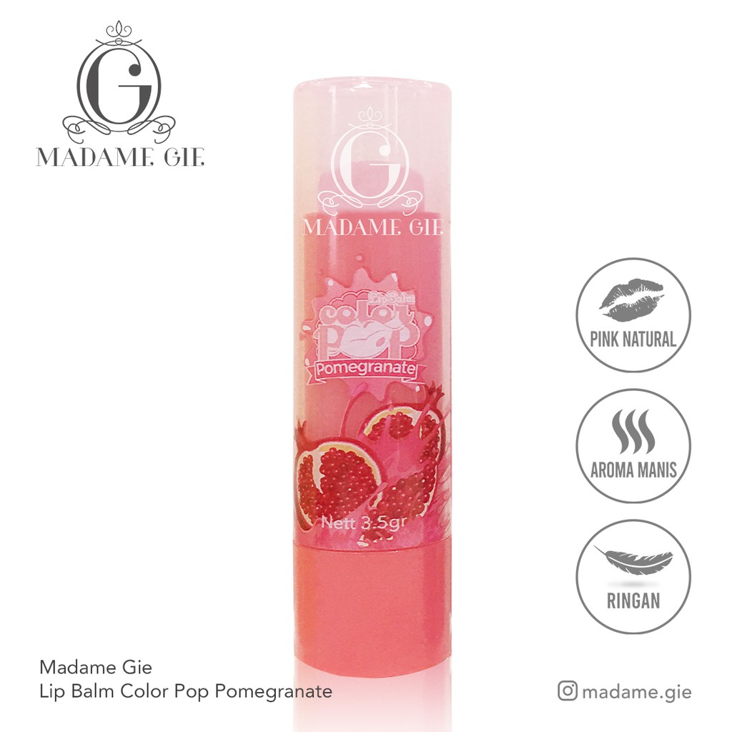 Madame Gie Colorpop Lip Balm Fruity 3.5gr - Pomegranate