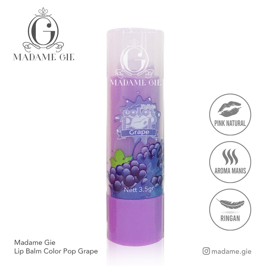 Madame Gie Colorpop Lip Balm Fruity 3.5gr - Grape