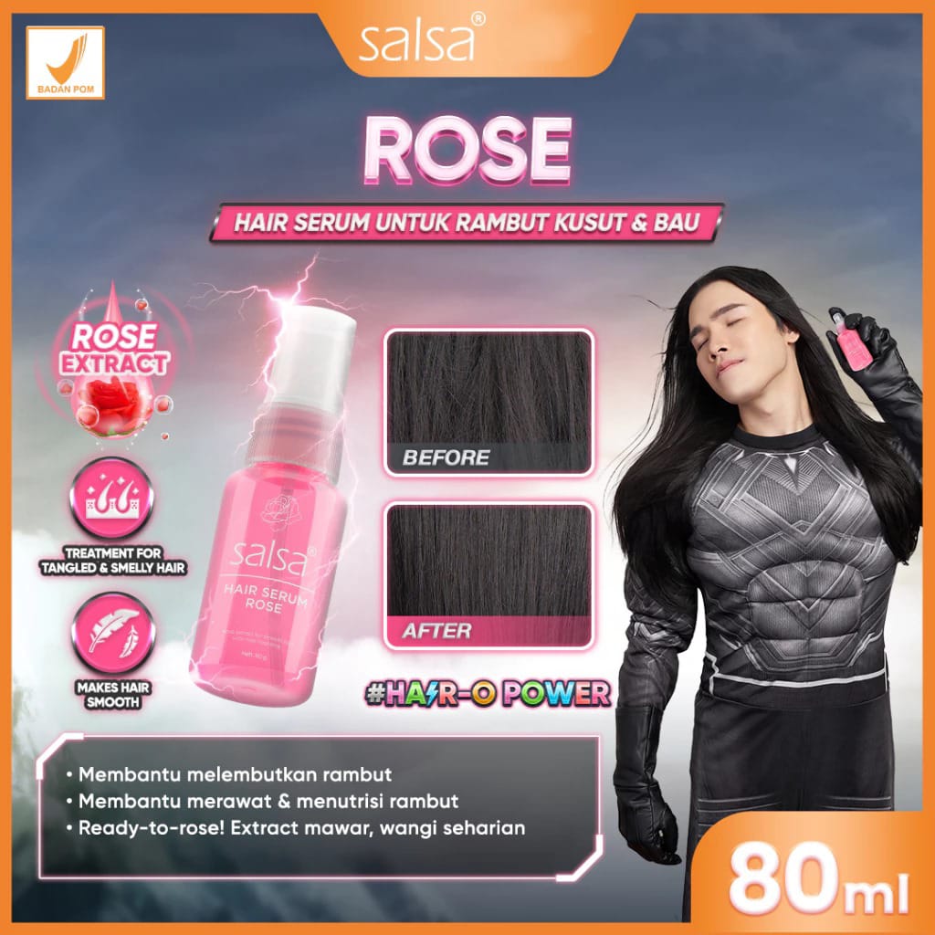 SALSA Hair Serum Perfume Spray Rose 80ml (Pink) - Serum Perawatan Rambut