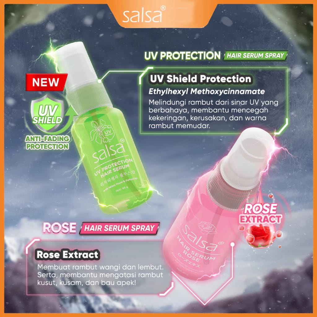 SALSA Hair Serum Perfume Spray Rose 80ml (Pink) - Serum Perawatan Rambut