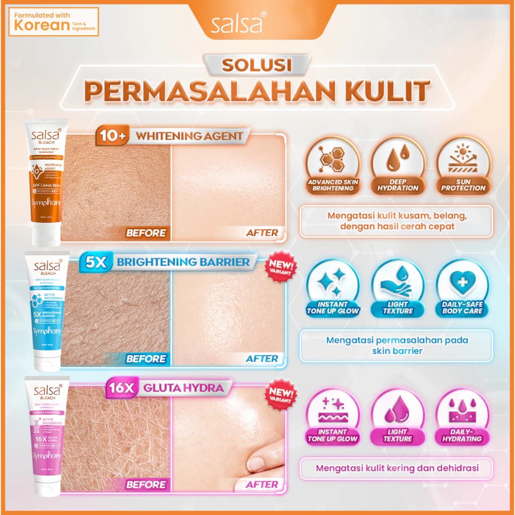 Salsa Bleach Body Glow Serum 100gr - Symphony (for Bright & Glowing Skin)