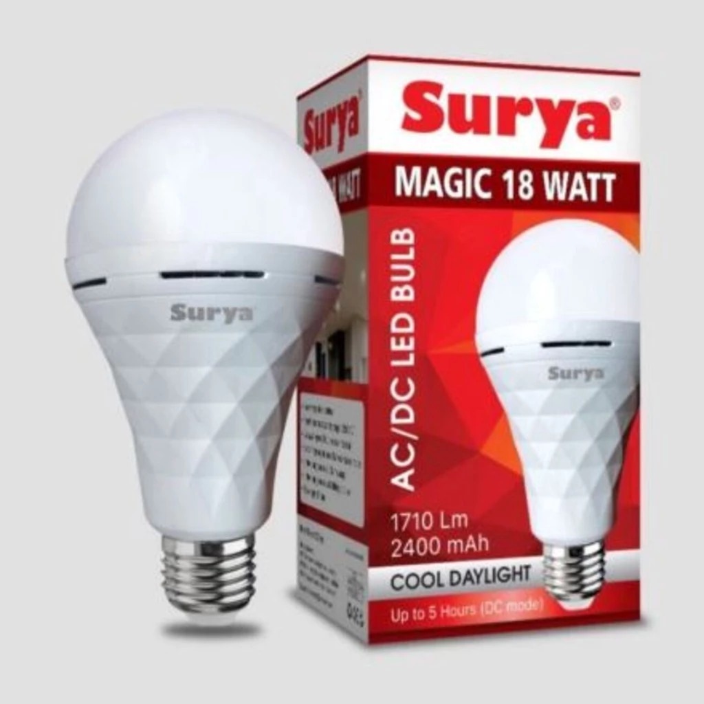 Surya Magic Bohlam LED Emergency AC DC 18 Watt (18W)