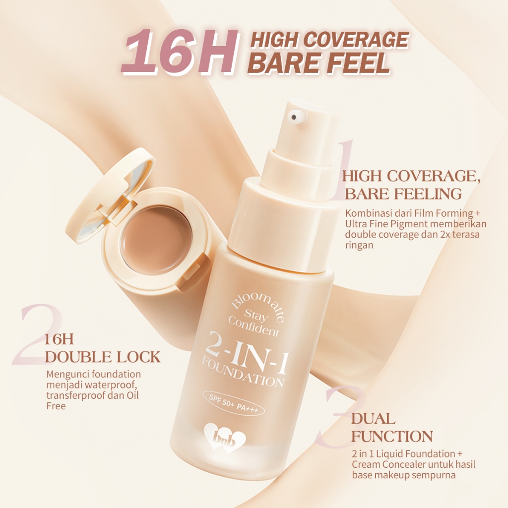 BNB Barenbliss Bloomatte Stay Confident 2in1 Foundation 20ml - TN1 Caramel *