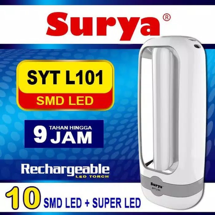 SURYA SYT L101 Senter + Lampu Darurat Rechargeable (Emergency Lamp + Flashlight)