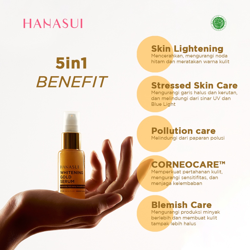 HANASUI Serum Whitening Gold 20ml Renew  (Gold)