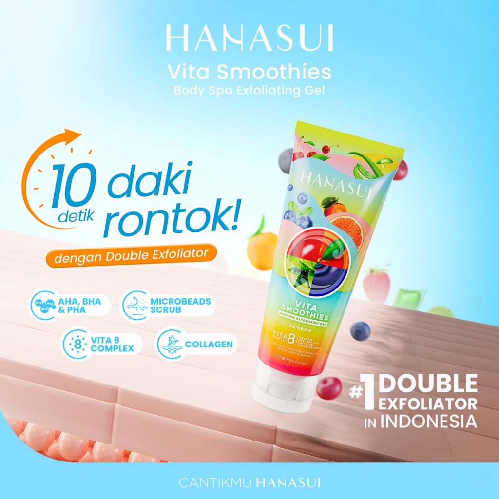 Hanasui Vita Smoothies Body Spa Exfoliating Gel 180ml - Cherry