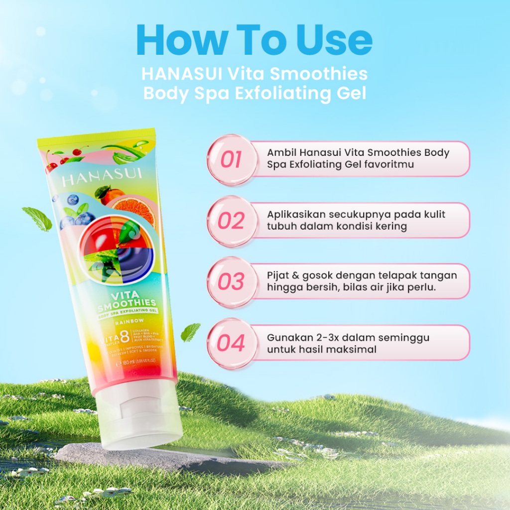 Hanasui Vita Smoothies Body Spa Exfoliating Gel 180ml - Cherry