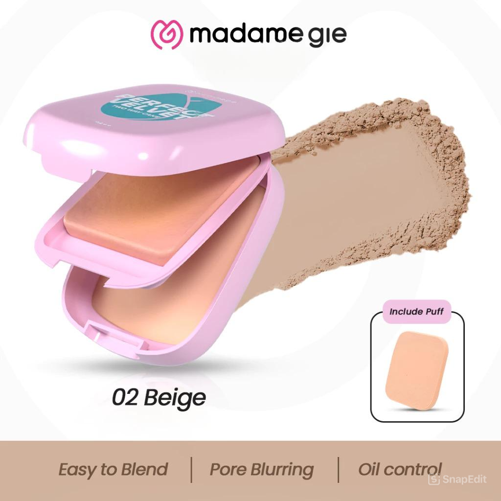 Madame Gie Perfect Velvet SPF30 PA++ Two Way Cake - 02 Beige