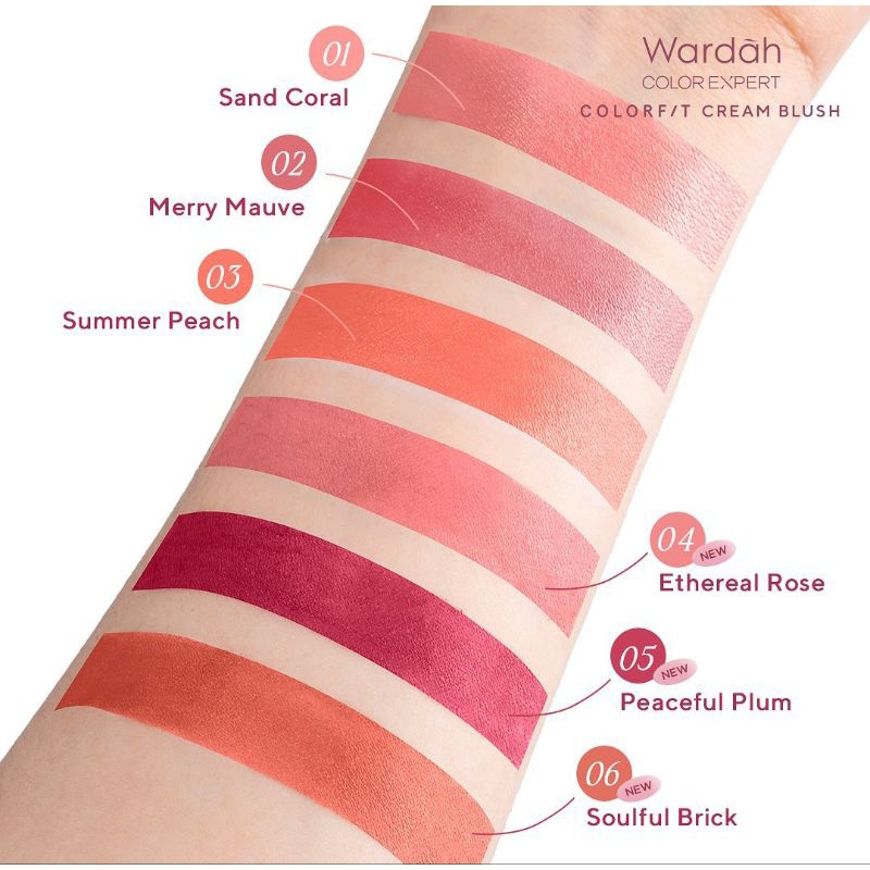 Wardah Colorfit Cream Blush 3gr - 01 Sand Coral