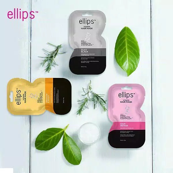 ELLIPS Hair Mask Pro Keratin Complex 18gr Hitam - Silky Black