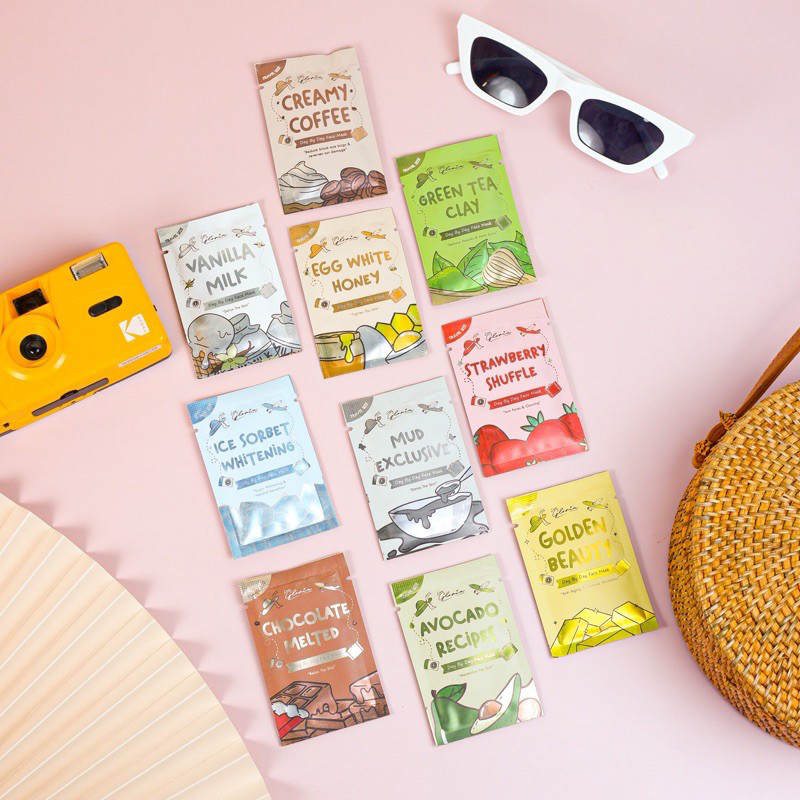 LEA Gloria Masker Bubuk 10gr STRAWBERRY SHUFFLE (Travel Size)