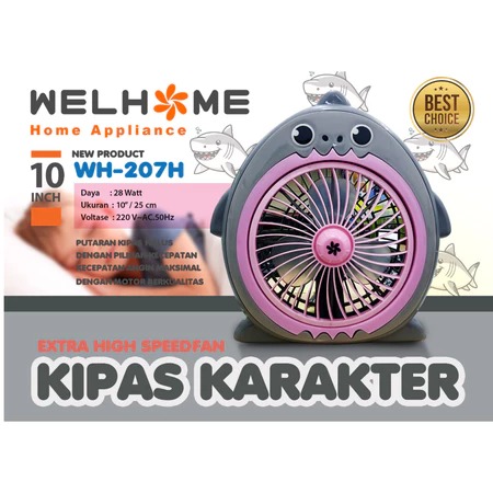 Welhome Kipas Angin Listrik Karakter - HIU (WH-207H)