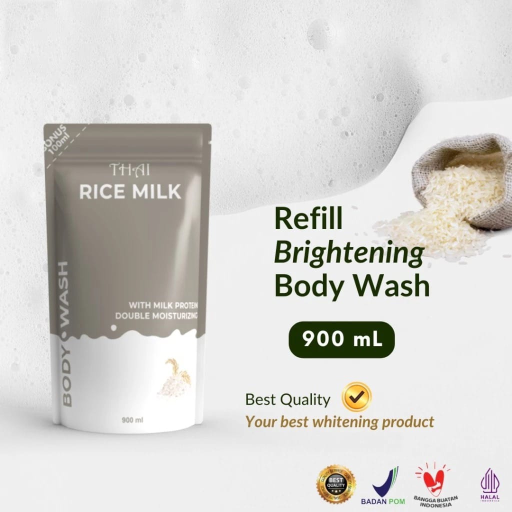 Thai Body Wash 900mL + 100mL - Rice Milk (Sabun Mandi Cair Refill)