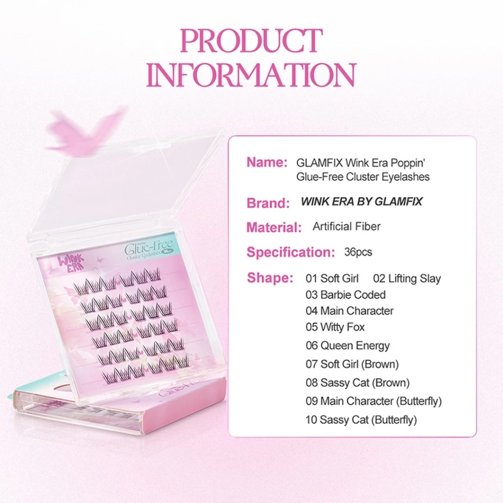 Glam Fix Wink Era Magnetic Poppin Glue-Free Cluster Eyelash (Isi 36pcs) - 05 Witty Fox