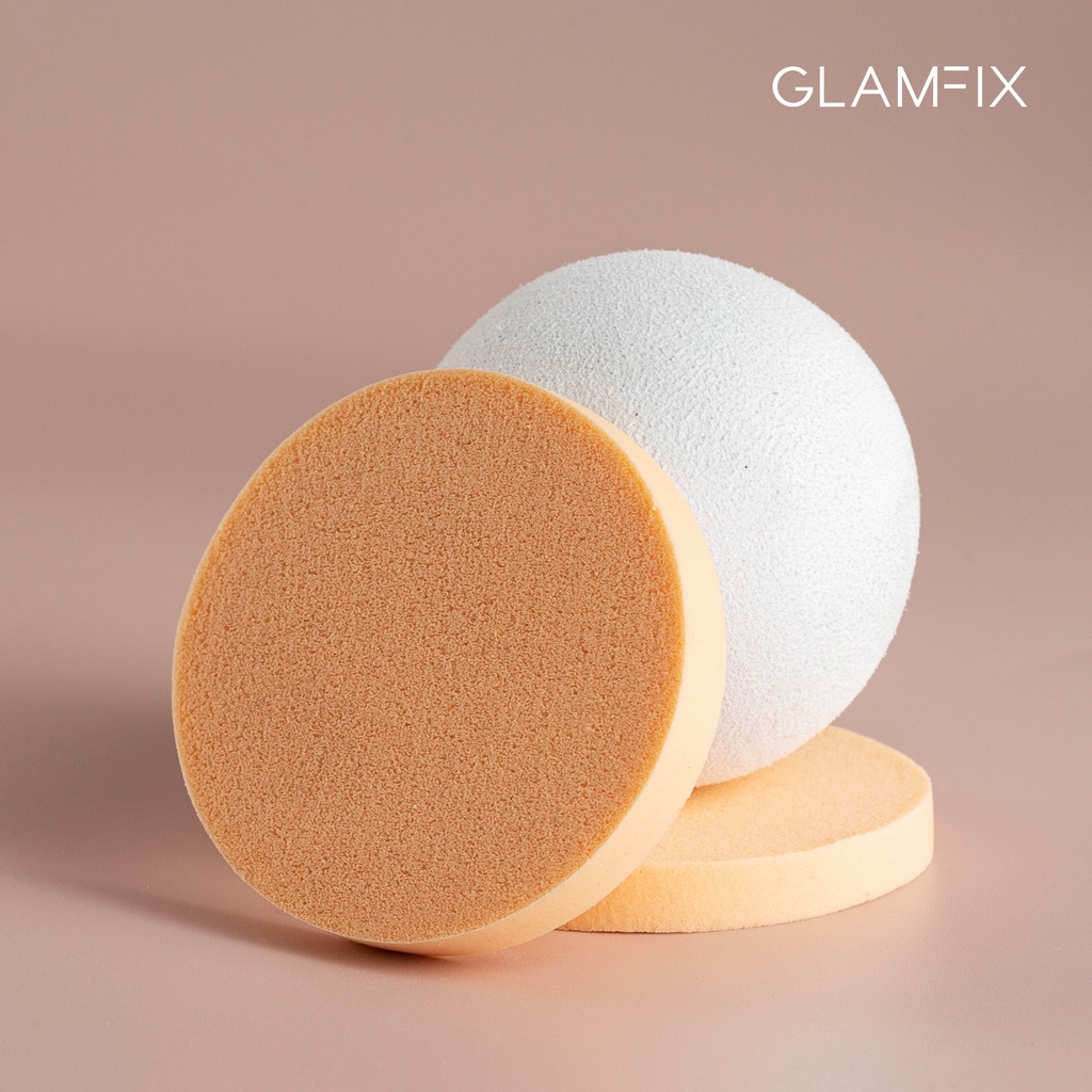 Glam Fix Basic Compact Sponge CIRCLE (Isi 4) - Spons Bedak Bulat
