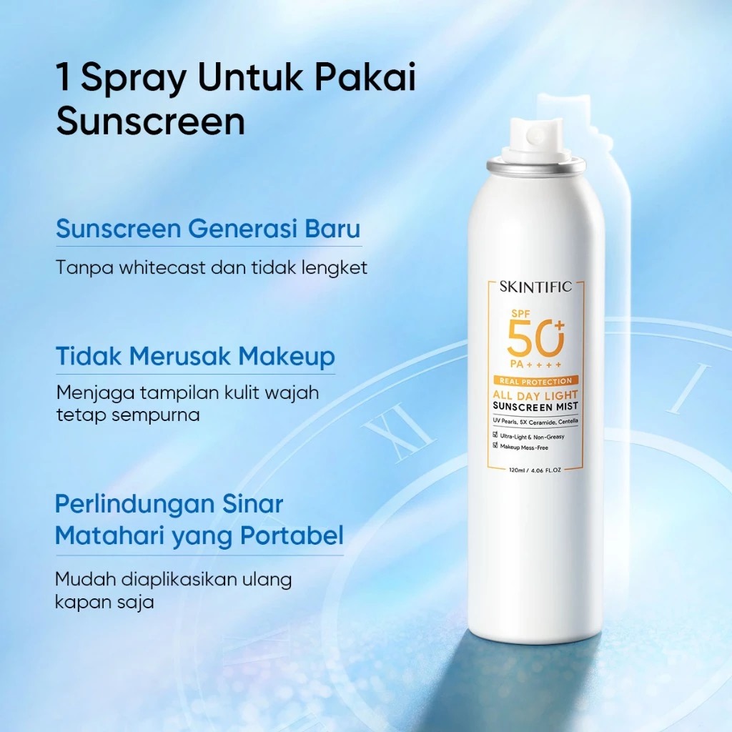 Skintific All Day Light Sunscreen Mist SPF 50+ PA++++ 70ml