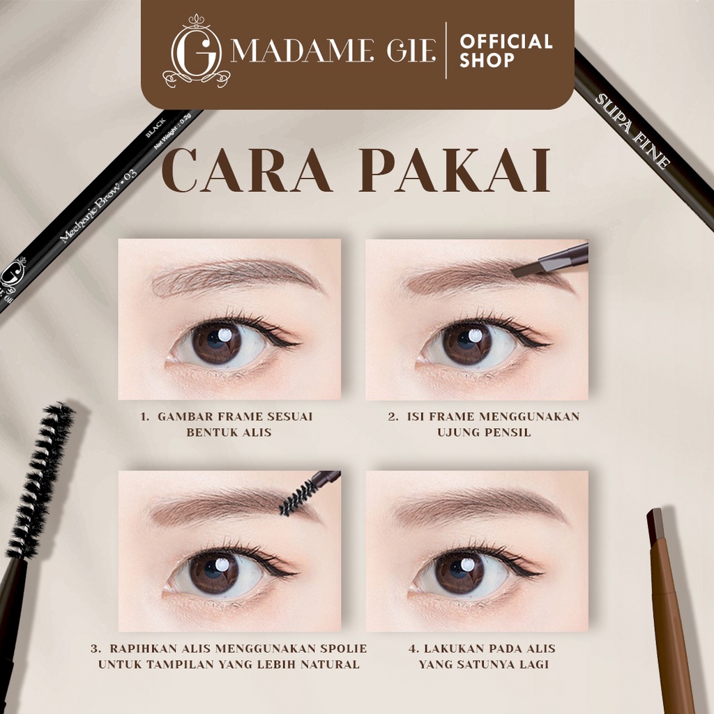 Madame Gie Supa Fine Thin Eyebrow Mechanic 03 Black