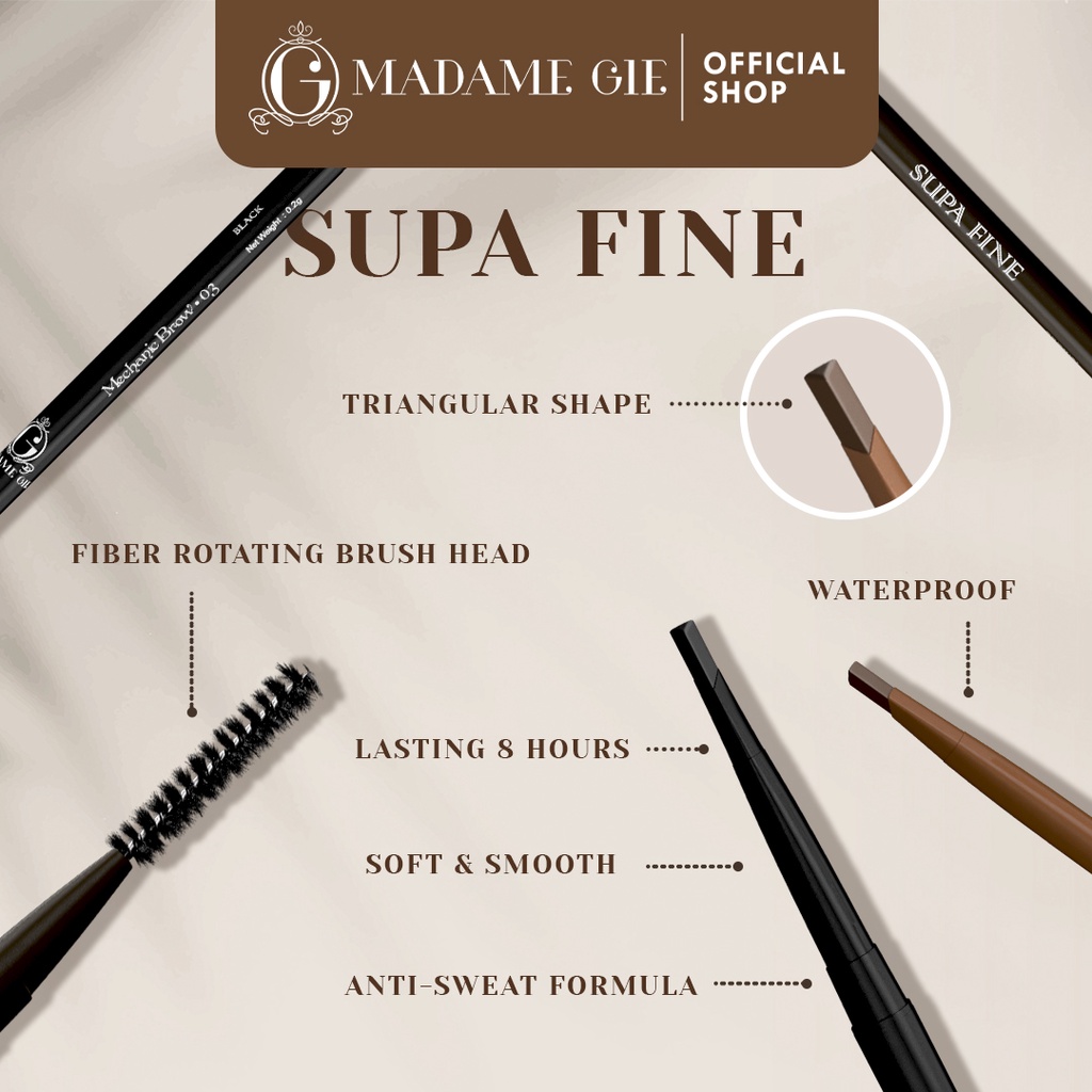 Madame Gie Supa Fine Thin Eyebrow Mechanic 03 Black