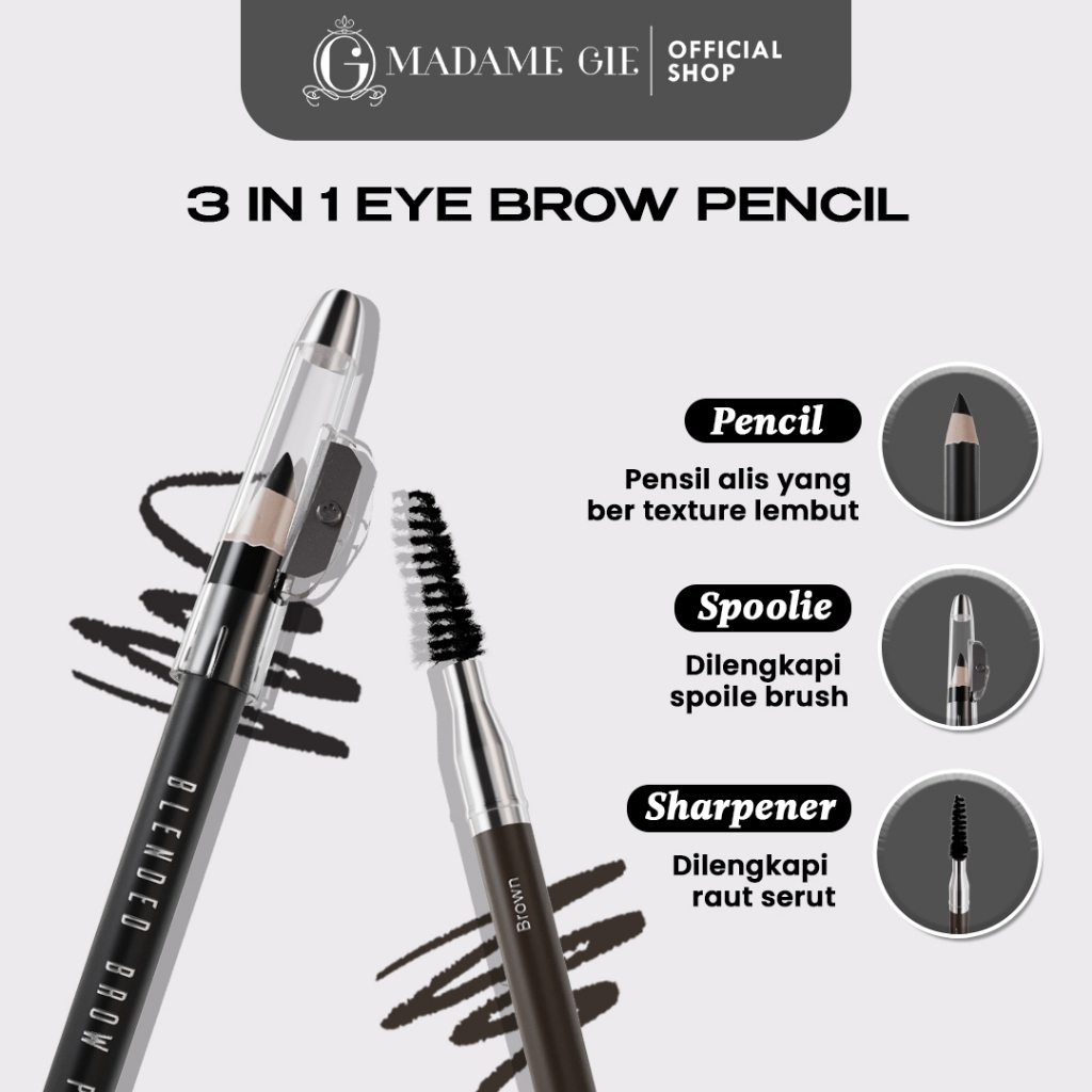 Madame Gie Blended Brow Pro 1.2gr  (Pensil Alis) - Brown