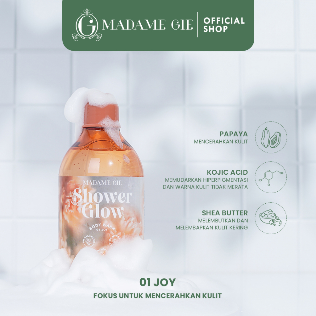 Madame Gie Shower Glow Body Wash 300ml - 01 Joy