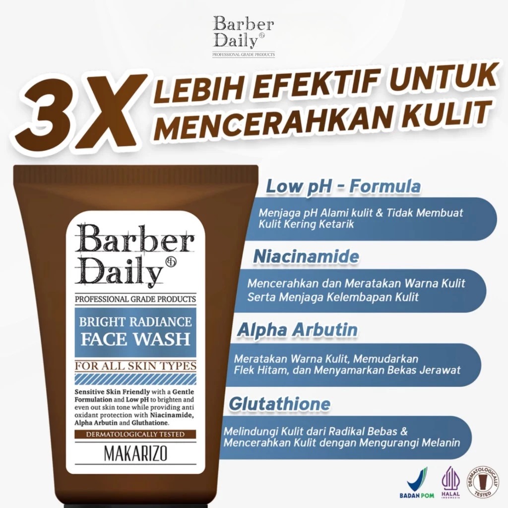 Makarizo Barber Daily Bright Radiance Face Wash 100ml
