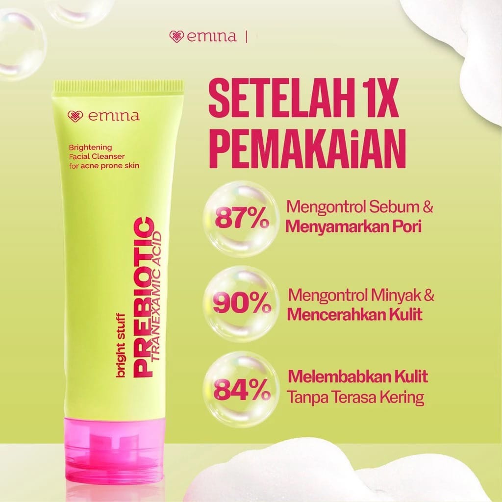 Emina Bright Stuff for Acne Prone Skin Prebiotic Tranexamic Acid Face Wash 100ml