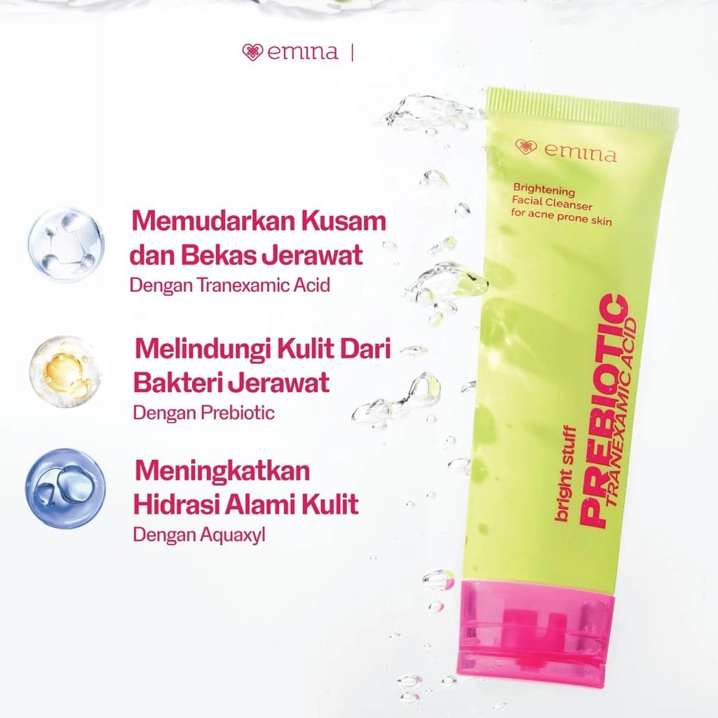 Emina Bright Stuff for Acne Prone Skin Prebiotic Tranexamic Acid Face Wash 100ml