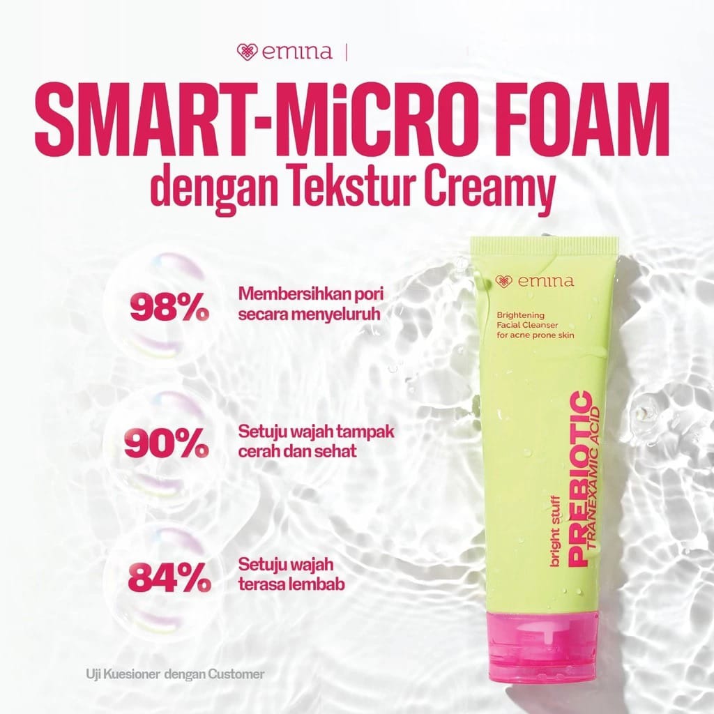 Emina Bright Stuff for Acne Prone Skin Prebiotic Tranexamic Acid Face Wash 100ml