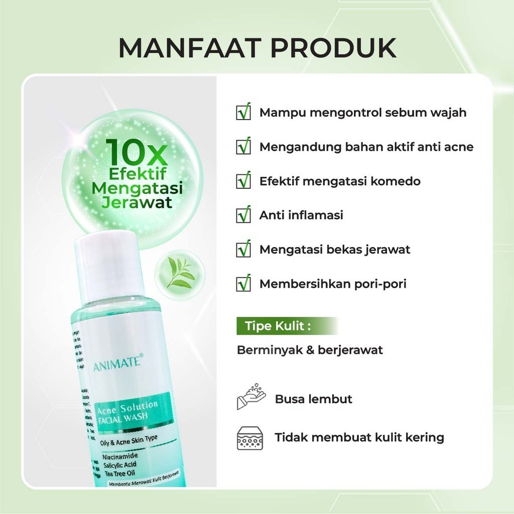 Animate Bundling 2in1 Acne Solution Facial Wash & Toner